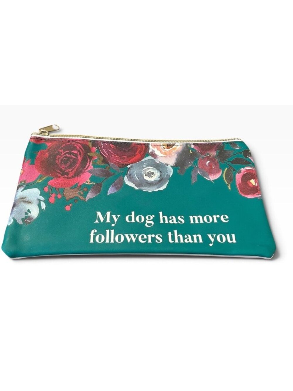 My Dog Has More Followers Travel Bag Large Cosmetic Pouch Makeup Bag NWT